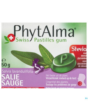 Phytalma pastilles gum sauge + stevia 50g