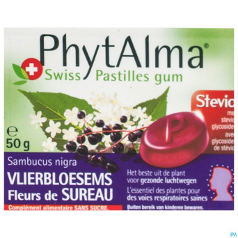 Phytalma pastilles gum sureau + stevia 50g