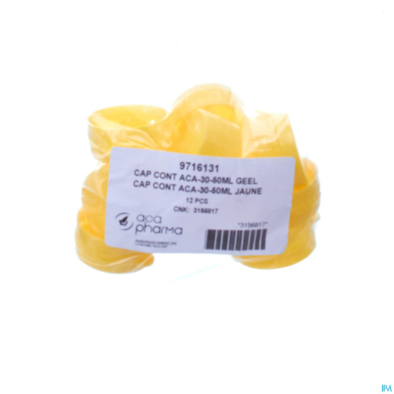 Capsule container jaune    30- 50ml 12 aca