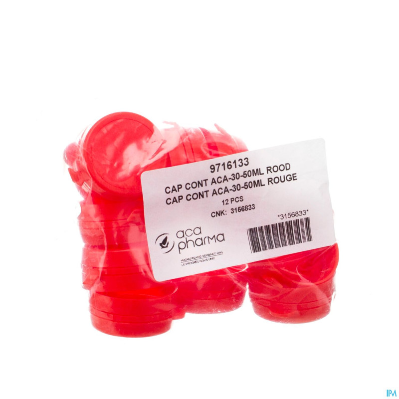 Capsule container rouge    30- 50ml 12 aca