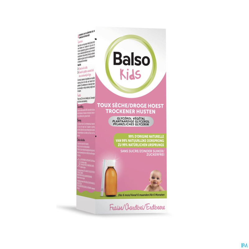Balso kids sirop toux s/sucre 125ml+pipette