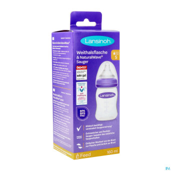 Lansinoh biberon + natural wave tetine    160ml