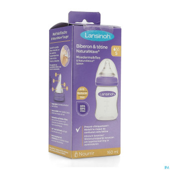 Lansinoh biberon + natural wave tetine    160ml