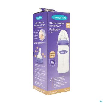 Lansinoh biberon + natural wave tetine    240ml