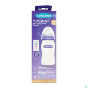 Lansinoh biberon + natural wave tetine    240ml