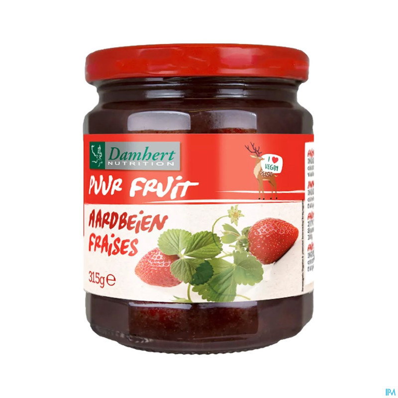 Damhert confiture fraises 100% fruit s/sucre  315g