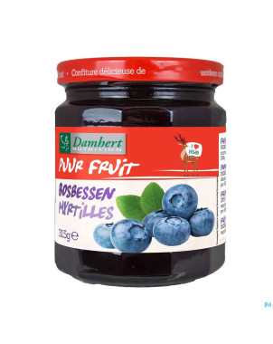 Damhert confiture myrtilles 100% fruit s/suc. 315g