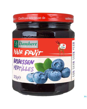 Damhert confiture myrtilles 100% fruit s/suc. 315g