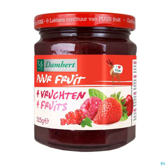 Damhert confiture 4-fruits 100% fruit s/sucre 315g