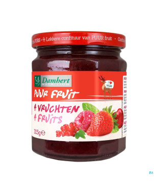 Damhert confiture 4-fruits 100% fruit s/sucre 315g