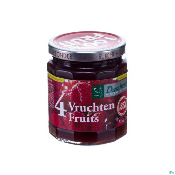 Damhert confiture 4-fruits 100% fruit s/sucre 315g