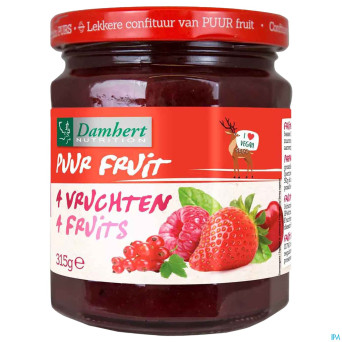 Damhert confiture 4-fruits 100% fruit s/sucre 315g