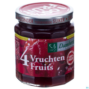 Damhert confiture 4-fruits 100% fruit s/sucre 315g