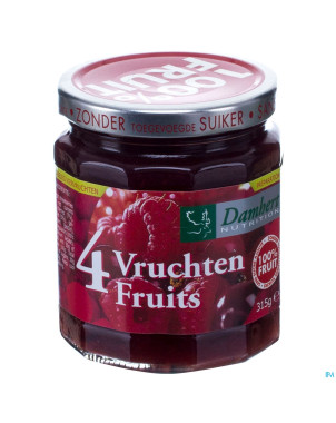 Damhert confiture 4-fruits 100% fruit s/sucre 315g
