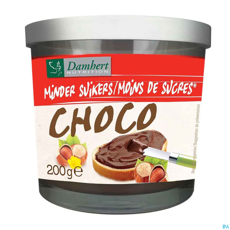 Damhert pate de chocolat noisettes s/sucre    200g