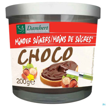 Damhert pate de chocolat noisettes s/sucre    200g