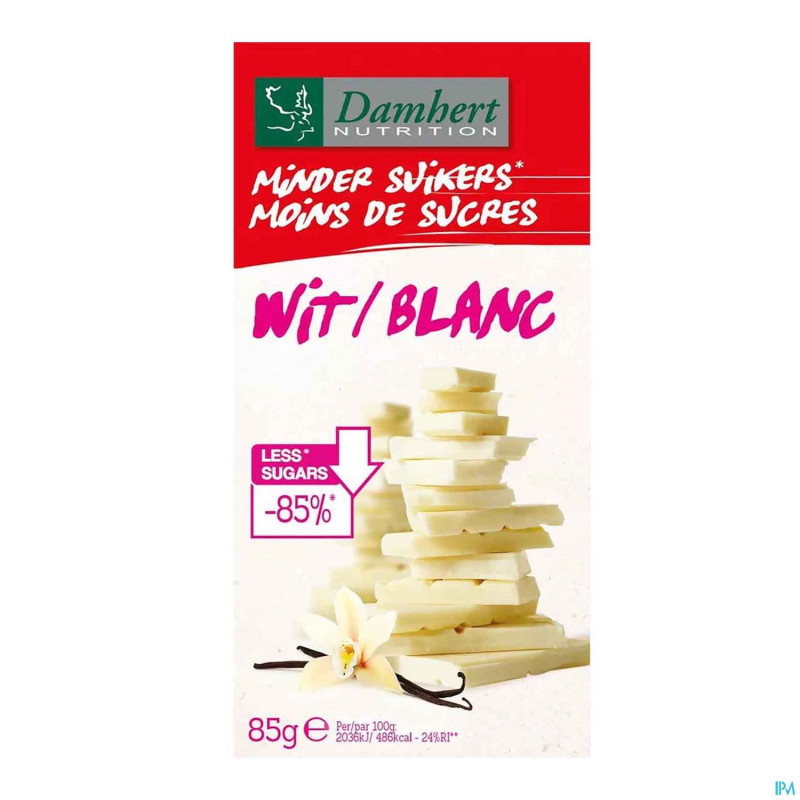 Damhert chocolat blanc s/sucre    85g
