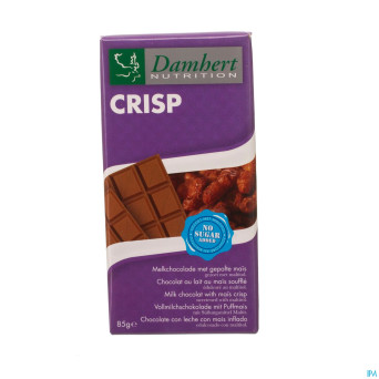 Damhert chocolat lait/crisp s/sucre    85g