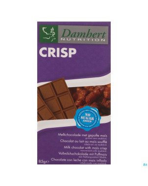 Damhert chocolat lait/crisp s/sucre    85g