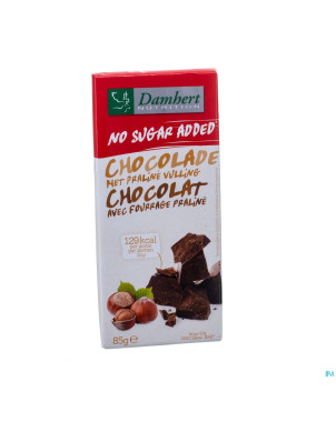 Damhert chocolat lait/praline fourre s/sucre   85g