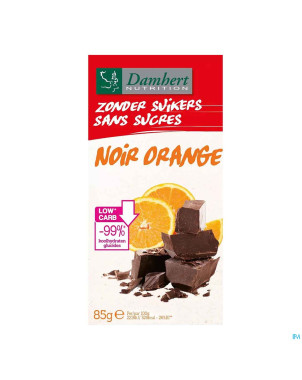 Damhert chocolat noir/orange s/sucre    85g