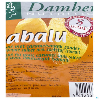 Damhert babalu bonbons au beurre s/sucre    75g