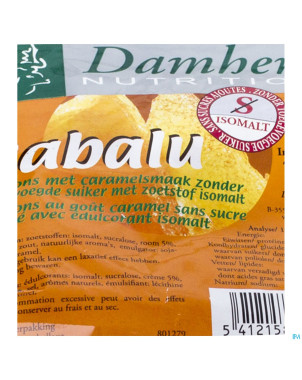 Damhert babalu bonbons au beurre s/sucre    75g
