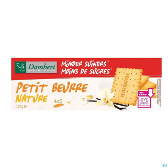 Damhert petit beurre biscuits nature s/suc.6x33,4g