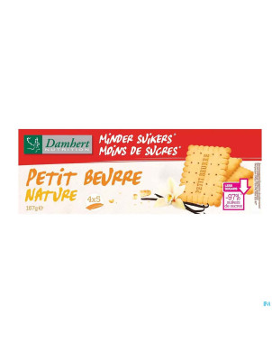 Damhert petit beurre biscuits nature s/suc.6x33,4g