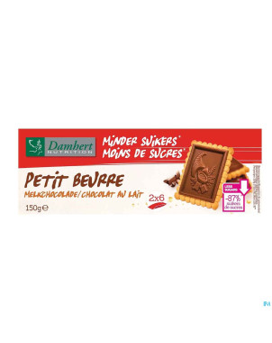 Damhert petit beurre chocolat au lait s/sucre 150g