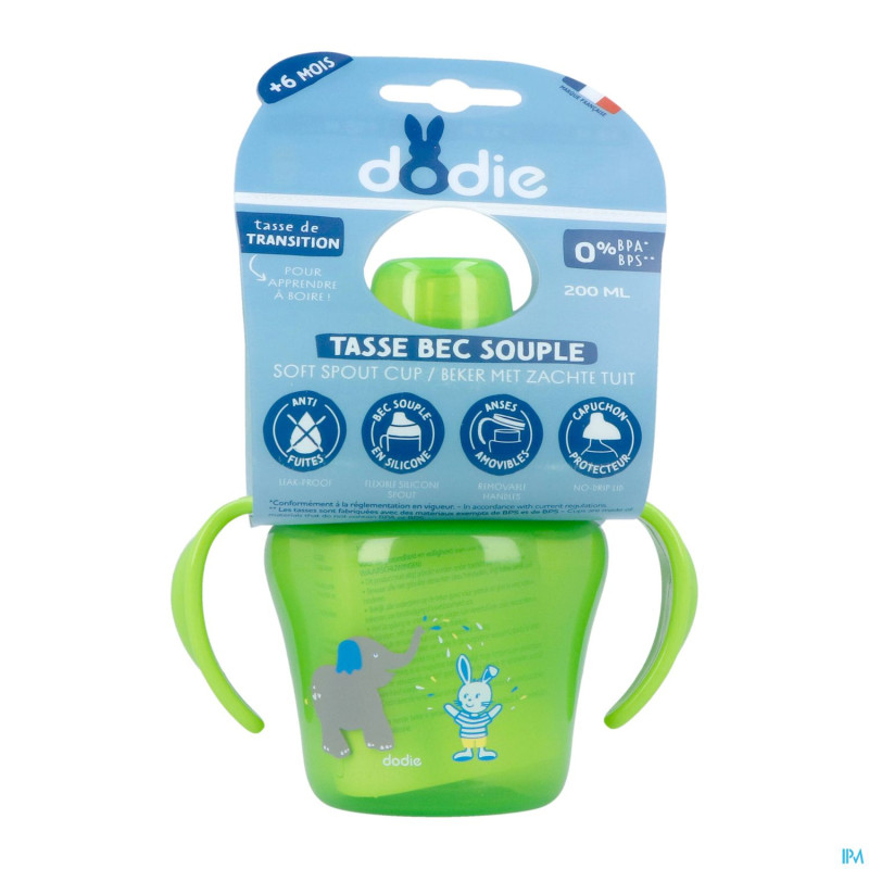 Dodie tasse apprentissage verte 1er age    200ml