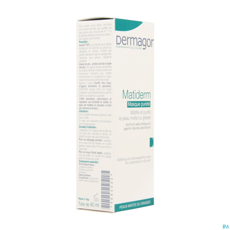 Dermagor matiderm masque purete pg tube 40ml