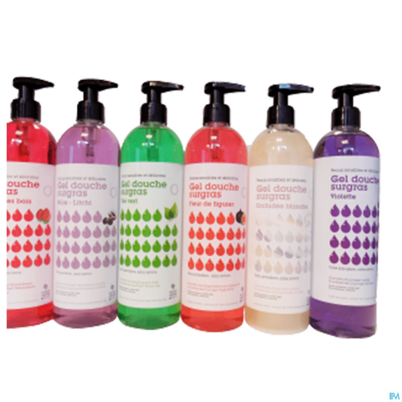 Marque v gel douche surgras fraise fl pompe 500ml