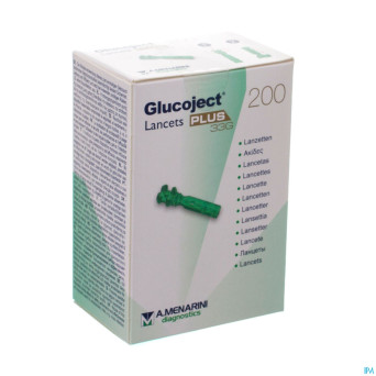Glucoject lancets plus 33g 200 44123