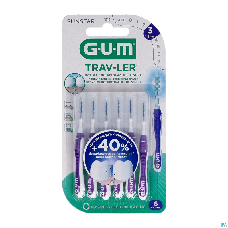 Gum trav-ler brosse interdent. 1,2mm 6    1512m6