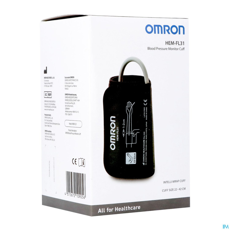 Omron intelli wrap cuff brassard m+l hem-fl31-e