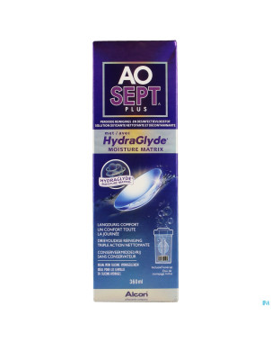 Aosept plus avec hydraglyde 1x360ml + 1 lenscase