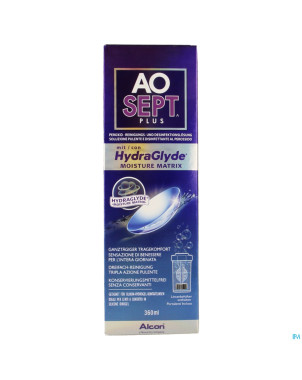 Aosept plus avec hydraglyde 1x360ml + 1 lenscase
