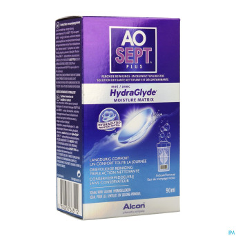 Aosept plus avec hydraglyde 1x 90ml + 1 lenscase