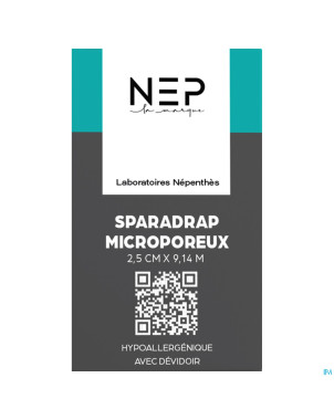 Nep sparadraps microporeux 2,5cm x 9,14m
