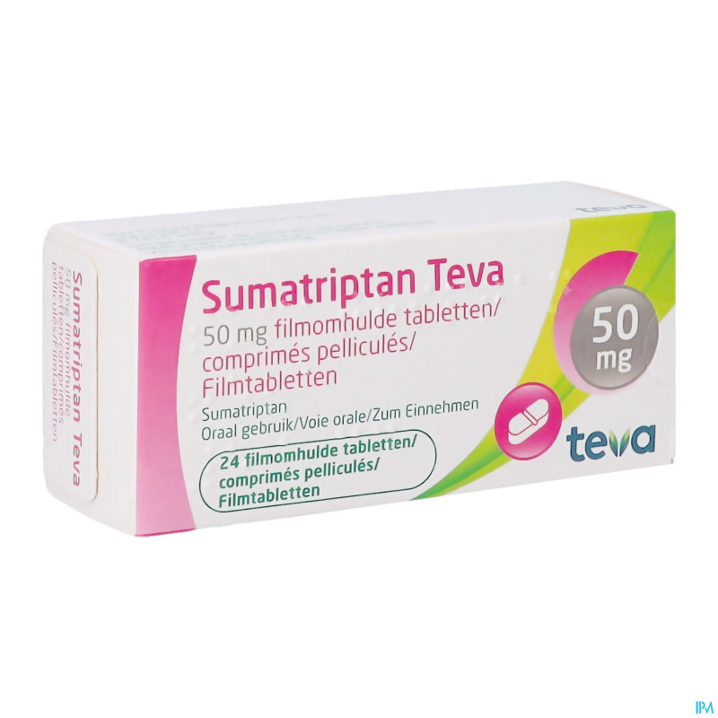 Sumatriptan teva 50 mg comp pell 24 x 50 mg