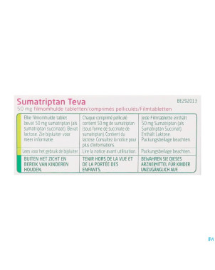 Sumatriptan teva 50 mg comp pell 24 x 50 mg