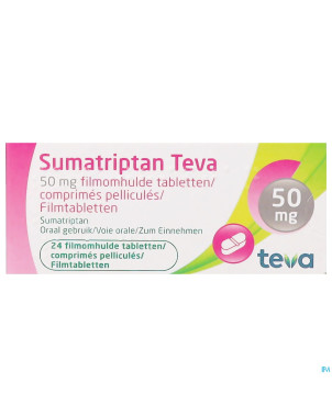 Sumatriptan teva 50 mg comp pell 24 x 50 mg
