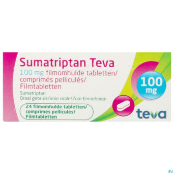 Sumatriptan teva 100 mg comp pell 24 x 100 mg