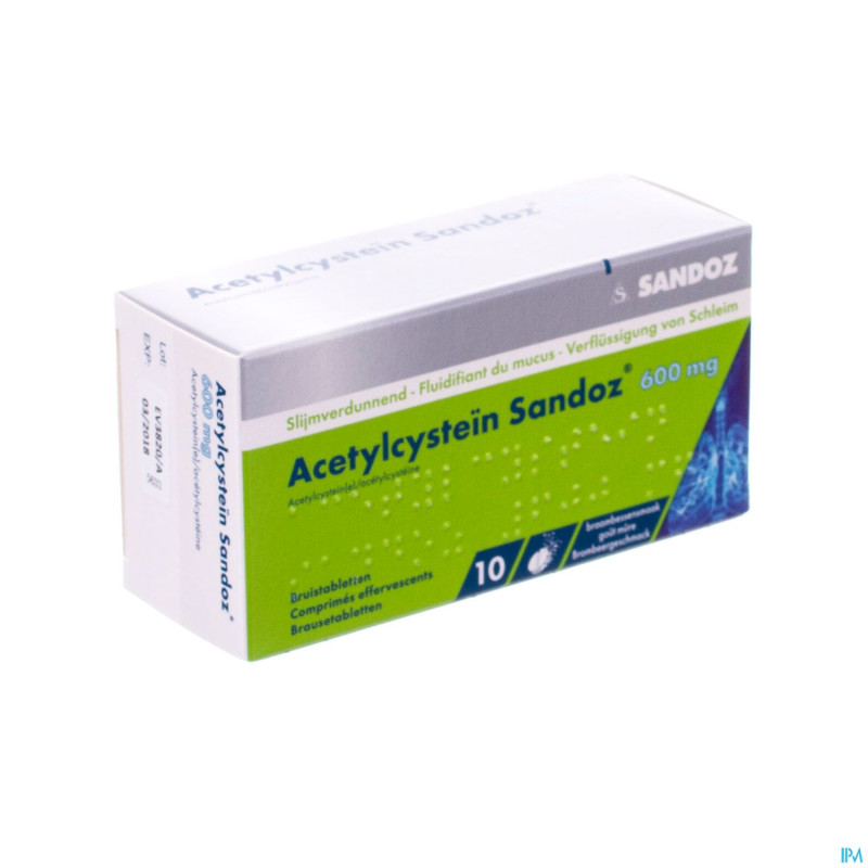 Acetylcystein sandoz 600mg comp eff. 10