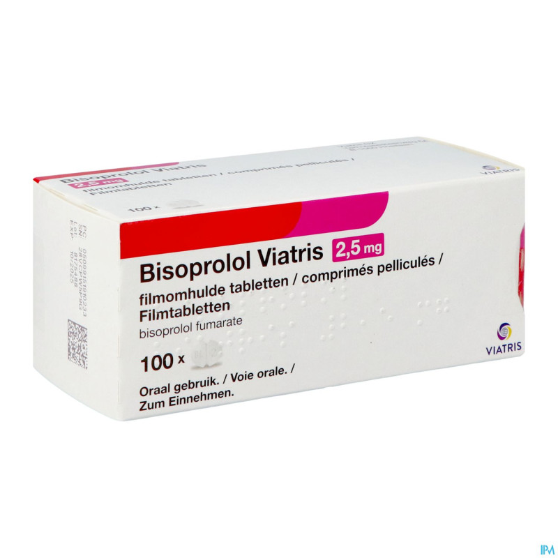 Bisoprolol viatris 2,5mg comp pell 100