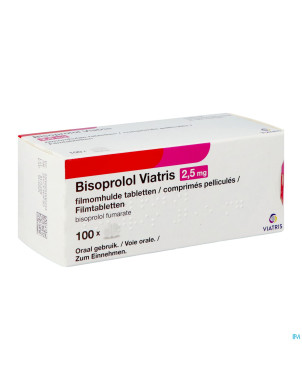Bisoprolol viatris 2,5mg comp pell 100