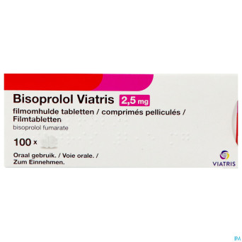 Bisoprolol viatris 2,5mg comp pell 100
