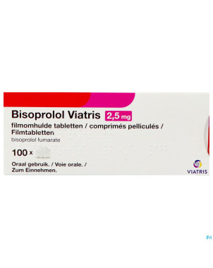 Bisoprolol viatris 2,5mg comp pell 100