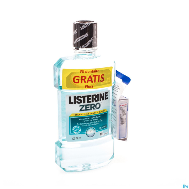 Listerine zero bain bouche    500ml+floss gratuit